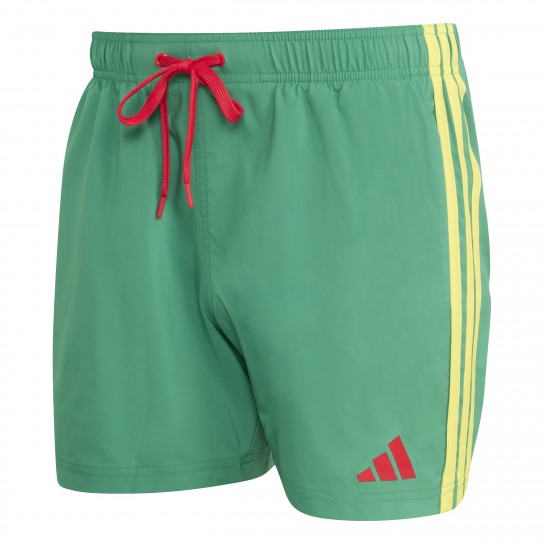 Calção Adidas 3 Stripes 5IN - Verde/Amarelo